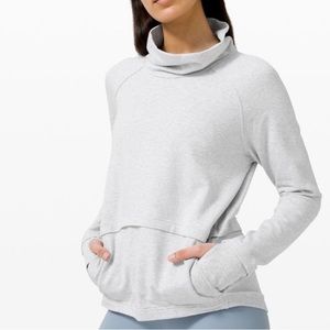 Lululemon find your unwind grey funnel neck sweater pullover